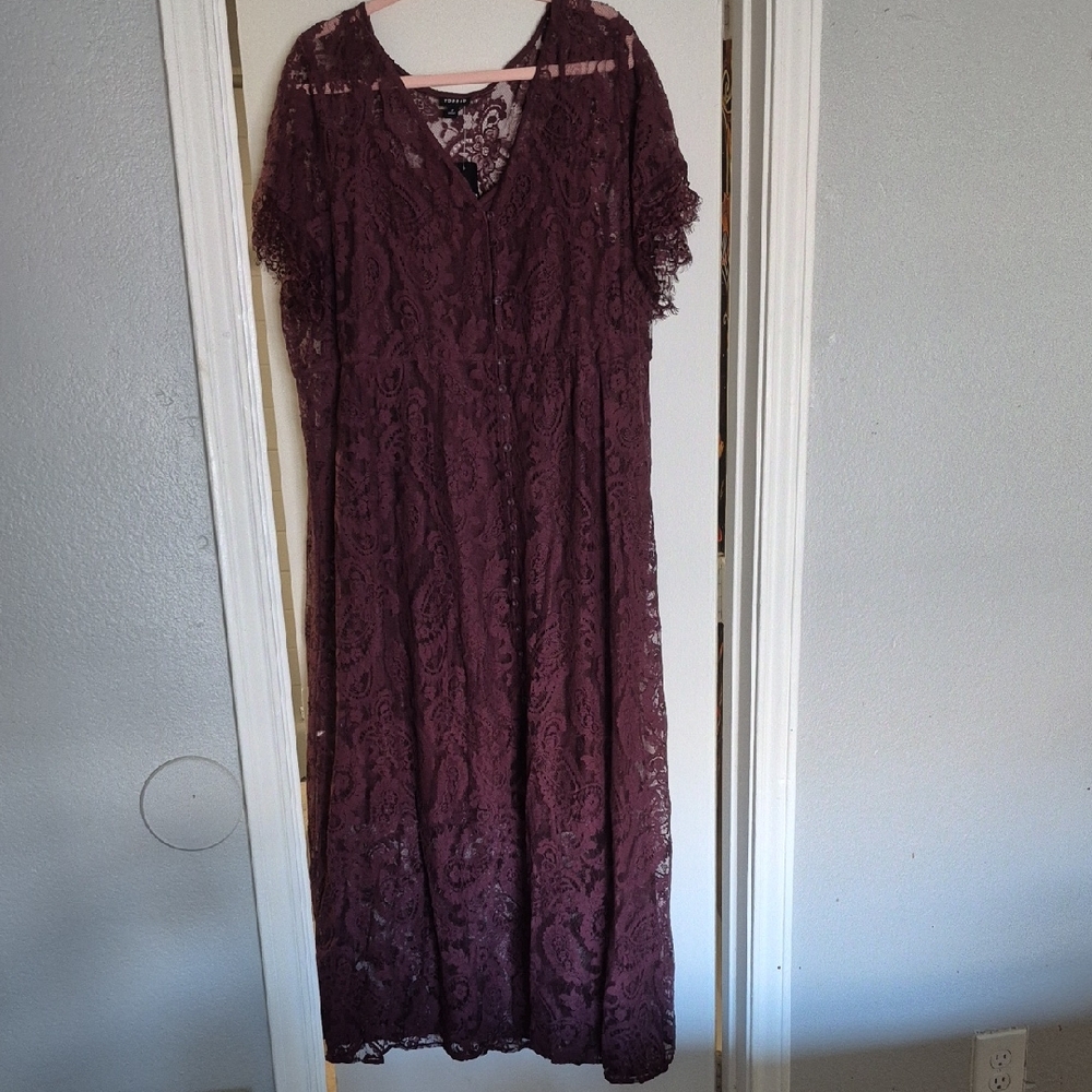 Torrid NWT Plum Lace V-Neck Maxi Dress